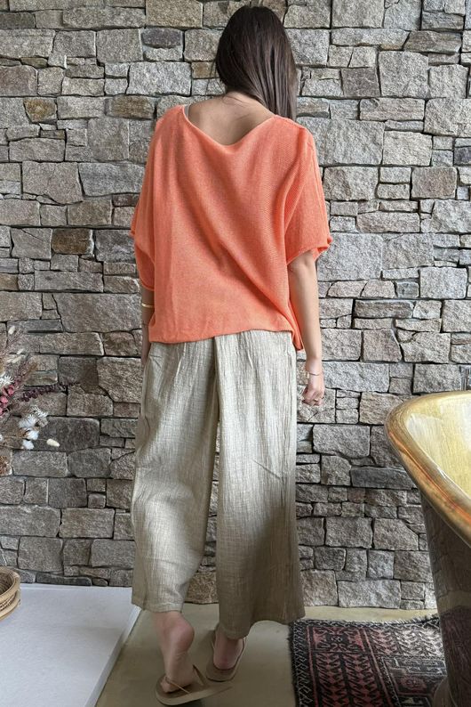 Conrad Box Cotton Knit Papaya -